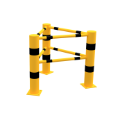 Impact protection railing | plug-in system | Centre post for 180 top and knee rail